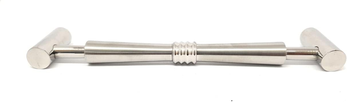 ssiskcon Stainless Steel Solid Barn Door Handle Mirror Polished Sliding Push Pull 16mm x 8 inch Mirror Polished 32 with Escutcheon Rosette (Cartier) Pack of 1
