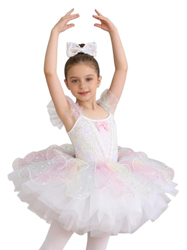 Justaucorps danse classique fille avec robe de ballet tutu rose pour jeune danseuse