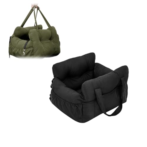 LumoLight家具、ペットキャリア、トートバッグ、抱き枕、車用ベッド、無地、グレー (ブラック,Lサイズ:70×60×33cm)