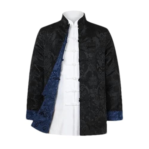 Tang Suit Hanfu Men Silk Coats Chinois Retro Tops Chinese Style Reversible Jackets Chinese Traditional Top for Male