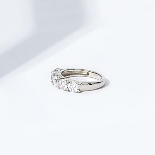 Amazon Collection Platinum Plated Sterling Silver Infinite Elements Cubic Zirconia Round 5 Stone Anniversary Ring, Size 5 #TOP4