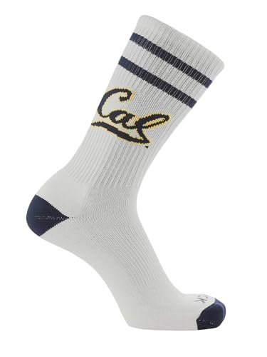 California Golden Bears Socks Vintage Soft Cotton Sock with Stripes NCAA Licensed | Blue & Gold University of Cal Berkeley | College Fan Gameday Apparel for Men & Women | Mens & Womens (Large)
