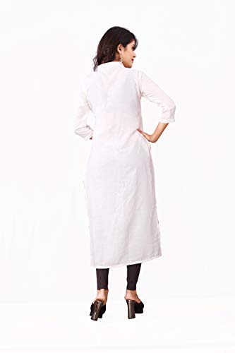 Image of OM SAI LATEST CREATION Slub-Rayon Three-Fourth Sleeve Printed A-Line Kurti for Women