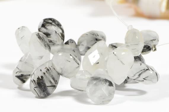 Perles en quartz rutilé véritable pour enfiler des colliers uniques et bracelets en pierre