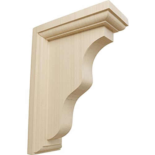 Ekena Millwork BKT02X05X07HARW-CASE-4 Hamilton Traditional Wood Brackets, 2 1/4