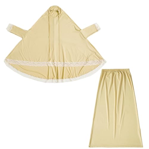 IBAKOM Muslim Dress for Girl Abaya Dubai Arabian Jilbab Skirt Long Sleeve Khimar Modest Islamic Eid Ramadan Prayer Clothes3