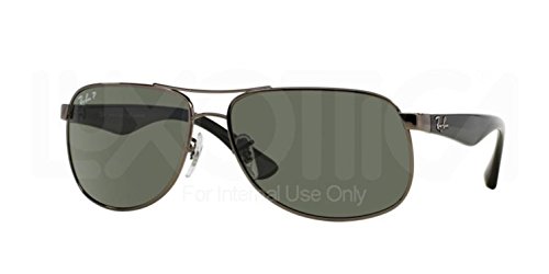 Ray-Ban RB3502 61mm Gunmetal Black w/ Polarized Green Classic G-15 Sunglasses