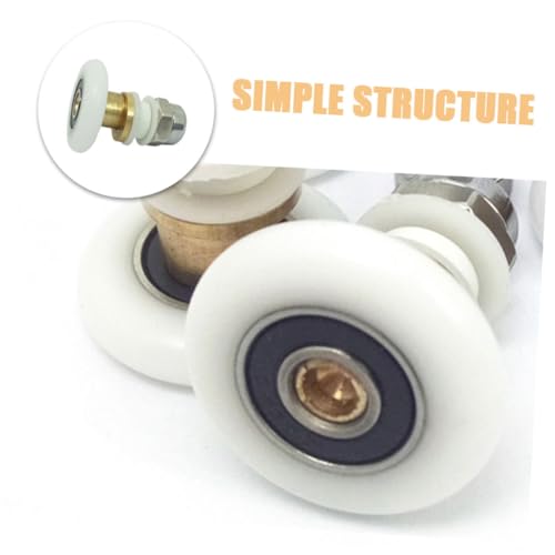 Rodillos de acero inoxidable con poleas de nylon silenciosas para mamparas, 4 piezas 7