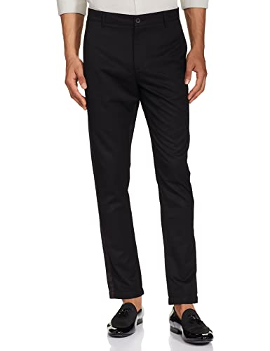 Image of RIVER Ashish N Soni Premium Designer Men's Formal Trouser with Tuxedo Side Stripe RS2ASTR015A Black