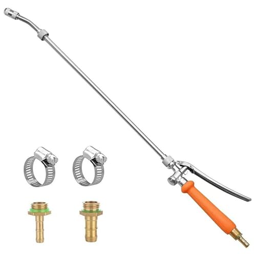Sprayer Wand, Lockable Retractable Stainless Steel Watering Wand, High Pressure Water Hose Sprayer Nozzle, Copper Nipple Fitting, for Garden Farm