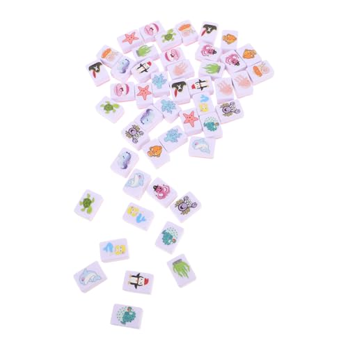 Jeu de Mahjong Toddmomy 48 Blocs : Mini Mahjong de Voyage Thème Océan et Étui Rigide