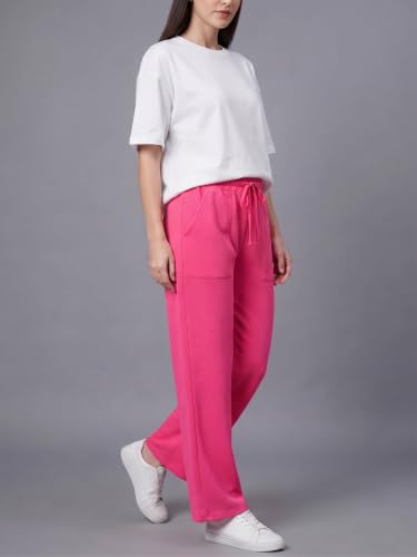 Image of Mehrang Women's Wide-Leg Side Pocket Trouser|Palazzo Pants|High Waist Trousers with Drawstring|Lightweight Casual & Travel Wear|Women Trousers Pants | Trousers Flared Korean Style