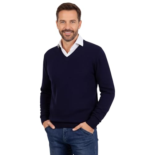 Marenza V-Ausschnitt Herren Langarm Kaschmir-Mischung Seide Made in Italy