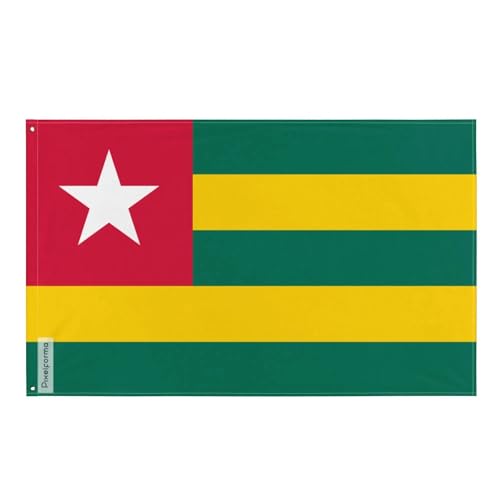 Drapeau du Togo Pixelforma en polyester résistant avec 10 œillets pour intérieur et extérieur