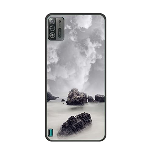 Coque ZTE Blade A52 Lite TPU antichoc design rochers et nuages par König Design
