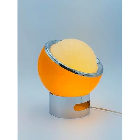 Lotus Atelier Bauhaus Lamp | Warm Retro Orange Lamp for Room Aesthetic Modern Lighting for Bedroom | Mid Century Modern Lamp | Cool Retro Living Room Decor & Bedroom Decor | Bed Side lamp Cover