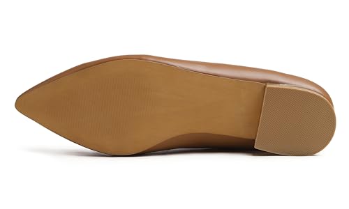 Image of FEVERSOLE Women's Loafer Flat Pointed Deco Low Heel Fashion Slip On Dress Driving Office Shoes