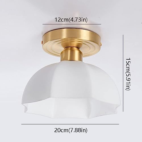 Plafón de latón E27 y vidrio para transformar la iluminación del dormitorio 6