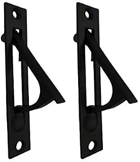 QCAA Solid Brass Edge Pull, 4", Matte Black, 2 Pack, Made in Taiwan