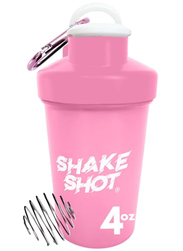 Shake Shot Pink 4oz Mini Shaker Bottle for Pre Workout & Creatine Powder