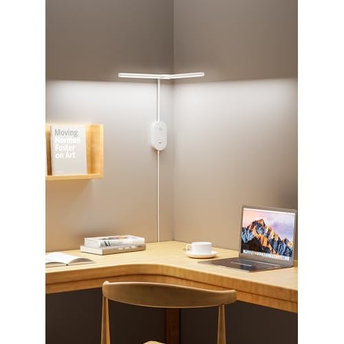 Wall Mounted Reading Light, Book Lights with 2 Heads Ultra Long LED Bars, Bedside Reading Lamps for USB Output, Bright 5 Dimmable with 360° Gooseneck 4 Hour Auto Off Bed Headboard Lights Whi