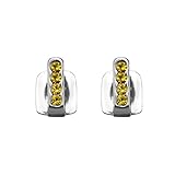 2Pcs Gold Plated Hip Hop Grillz Single Teeth Grillz Cap Iced Out CZ Gap Grillz Diamond Teeth Grills for Your Teeth Fashion Party Jewelry (Silver-Yellow)