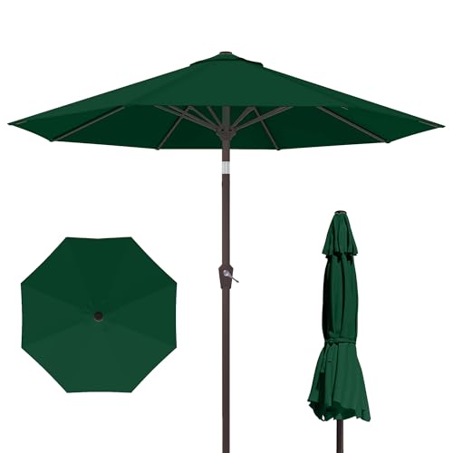 Sombrilla de patio de 10 pies resistente al viento con protección UV para mesa