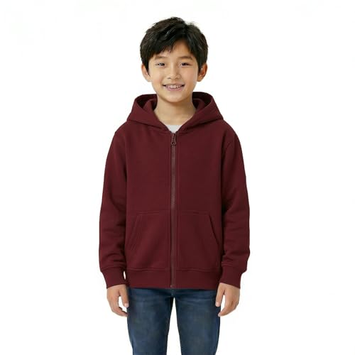Image of HOODLIFE Kids Zip-Up Hoodie Sweatshirt for Boy Soft Cotton Blend Hooded Jacket with Pockets, Comfortable Everyday Wear for Kids