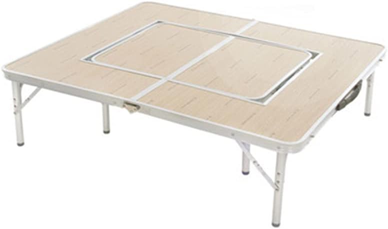 Portable Folding Table Indoor and Outdoor Portable Aluminum Dining Table with Handle Lock Suitable for Picnic Party Camping