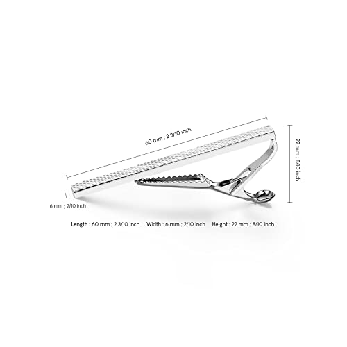 UJOY Skiny Tie Clips Black Silver Necktie Shirts Bar Pins Box Packed for Men4