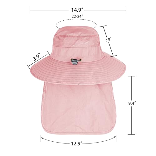 Image of Sun Hats for Men Women Fishing Hat UPF 50+ Breathable Wide Brim Bucket Hats Summer UV Protection Safari Hat with Neck Flap