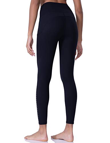POSHDIVAH Ultra Soft Yoga Pants for Women High Waited Tummy Control Workout Leggings with Pockets Black M