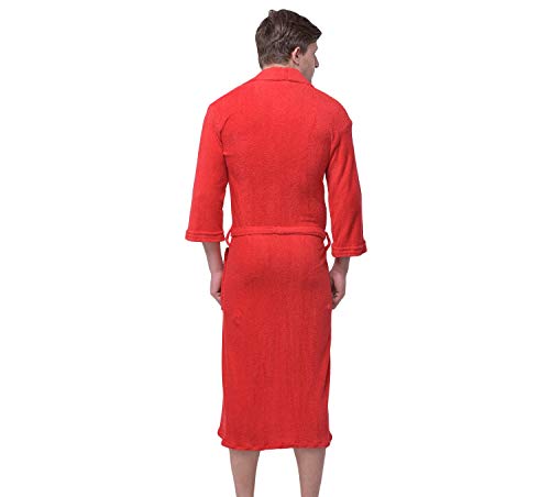 Image of Men's /Women Bath Robe Full Sleeve Cotton Bathrobe | Soft, Light, Compact & Highly Water Absorbent - Suitable for Birthday /Anniversary /Diwali /Couple /wedding Gift | 250 GSM |Red
