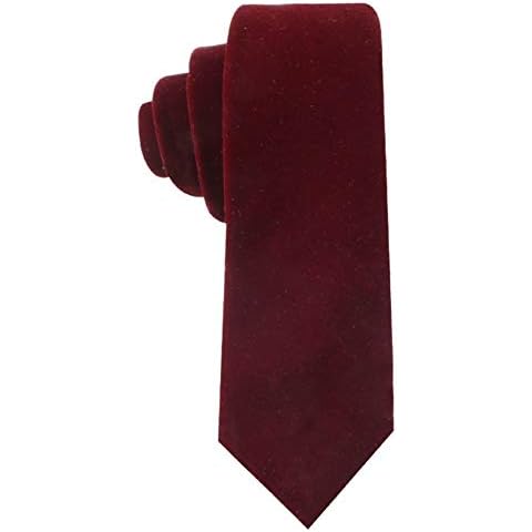 Velvet Skinny Tie | Wedding Ties for Groomsmen | Necktie for Him (Burgundy) Cover