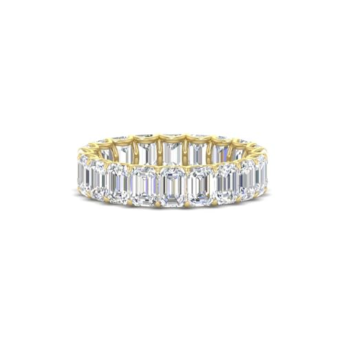 5 Carat Lab Emerald Cut Diamond Full Eternity Band 14K Yellow Gold Size 7.5