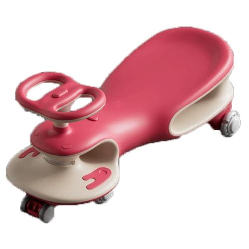 KLJUddGY Coche oscilante de plástico con música for niños, luz de Coche, Patinete antivuelco, Bicicleta de Equilibrio, Coche de Empuje con Rueda(Rose)