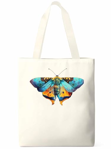 Canvas Tote Bag, Butterfly Aesthetic Canvas Tote Handbags for Women Shoulder Bag Watercolor Animals