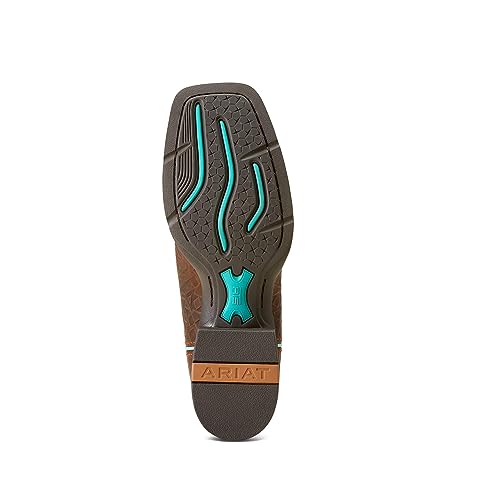 ARIAT ARIAT Women's Round Up Wide Square Toe StretchFit Western Boot - Toasted Blanket Emboss/Copper Glow, 9.5 Medium