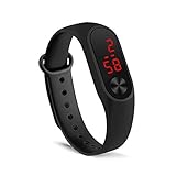 Unisex Sportuhr LED Digital Silikonband Kreative Handring Elektronische Uhr (Schwarz)