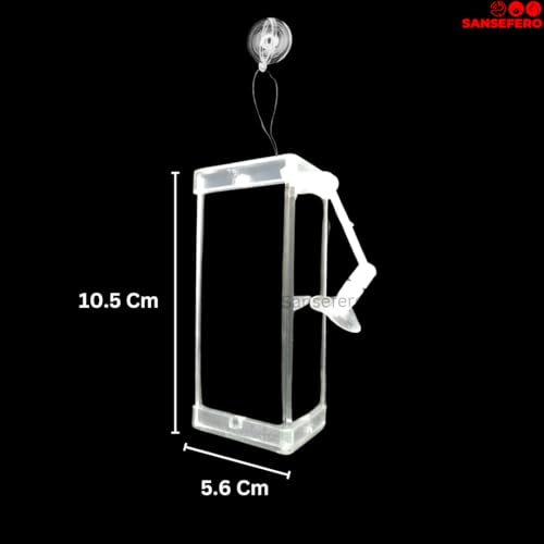Image of SANSEFERO Rumble Fish Training Mirror Flowerhorn Training Three Side Mirror with a Frame, Interactive Floating Ball and Suction Cup for Representability Fin and Improves Physical Exercise (DYJ-10)