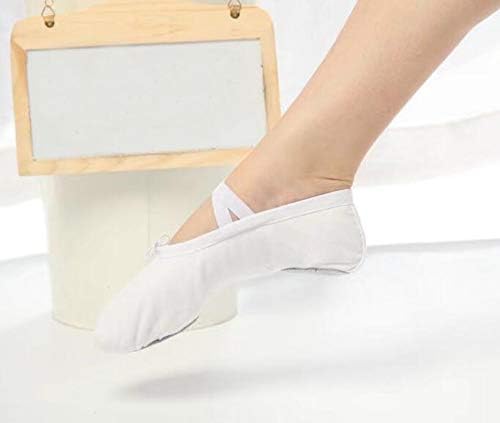 Miniatura 7 de missfiona Zapatillas de ballet de lona para mujer, zapatos de baile, zapatos de yoga de práctica para adultos, zapatos planos para reducir la barriga