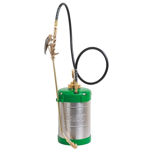 B&G - Primeline 1 Gallon Stainless Sprayer (N124-CC-18 Green) - Extenda-Ban Valve - 18 Brass Extension - 4-Way Crack & Crevice Tip - Durable Precise Field Repairable