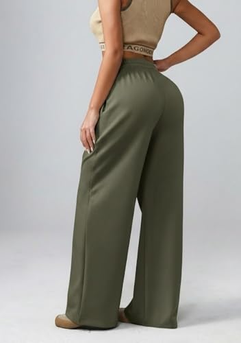 Image of dockstreet Straight Wide fit Long Length Open Bottom Jogger for Women /Trending Multi Pocket Style, Relaxed Casual Pants for Women