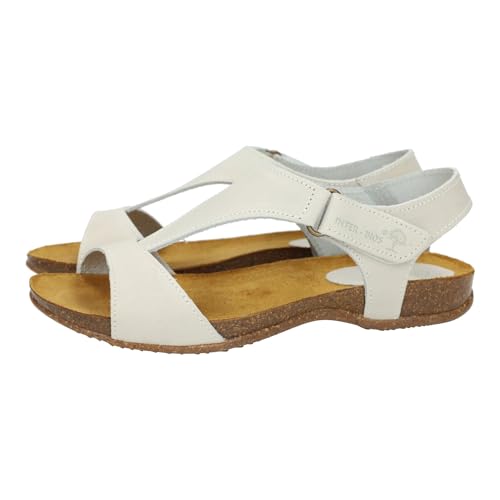 INTER-BIOS 4420 Sandalias de piel para mujer, en color gris, bonito diseño con cierre de velcro en el tobillo, ideales para verano hechas en España MUJER SANDALIAS GRIS 38, 2379138