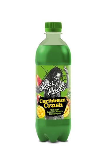 Levi Roots Caribbean Crush Sparkling Fruit Juice Drink – Grapefruit, Mango & Pineapple – 500ml Bottles (Pack of 12) – Tropical Refreshment – Vegetarian Friendly