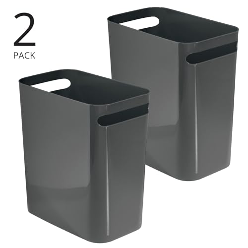 Mdesign 9419MDBST Plastic Slim Large 2.5 Gallon Trash Can Wastebasket thumb #1