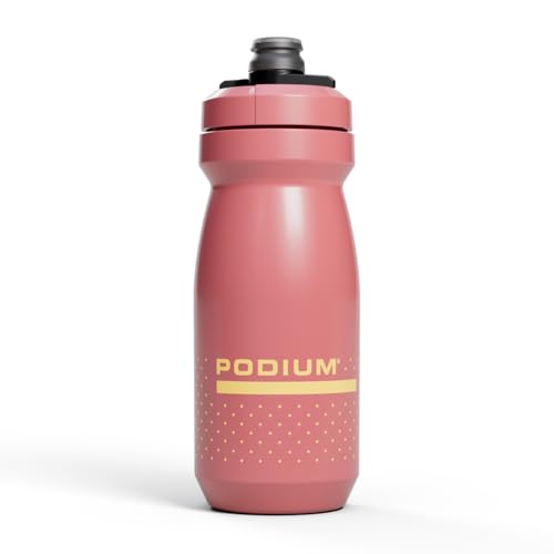 CAMELBAK Podium - Botella de agua para bicicleta de 21 onzas, botella fácil de apretar, se adapta a la mayoría de jaulas de bicicleta, atardecer coral