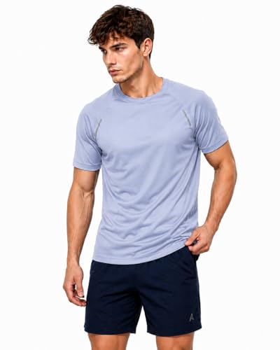 Image of Kvetoo Mens Dry Fit Gym T Shirt Quick Dry Sweat Proof Breathable Workout Tee Muscle Fit Athletic Sports T Shirt for Gym Running Training