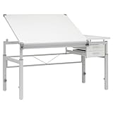 Studio Designs Graphix II Pro Line Table de dessin réglable en hauteur avec plateau inclinable de 100,3 x 76,2 cm, blanc