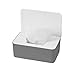 O-Kinee Porta Toallitas Bebe, Caja para Toallitas, Caja para Toallitas Húmedas con Tapa Sello, Calienta Toallitas Humedas Bebe, Dispensador Toallitas Bebe para Escritorio Hogar, Gris y Blanco